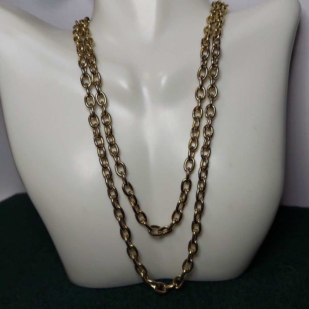 Goldtone cable chain Unisex 36"